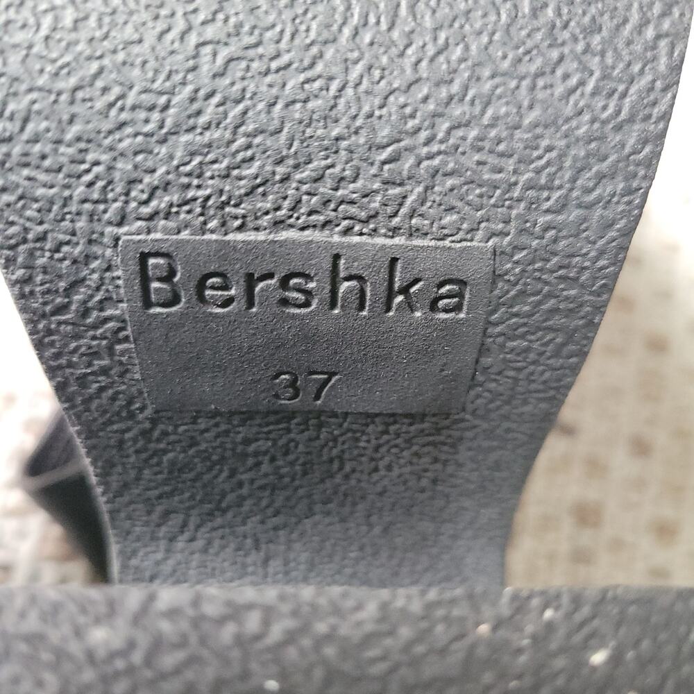 Bershka Womens 37 Black Platform Boots Fitted Heel Sock Boots Minimalist - Picture 7 of 8